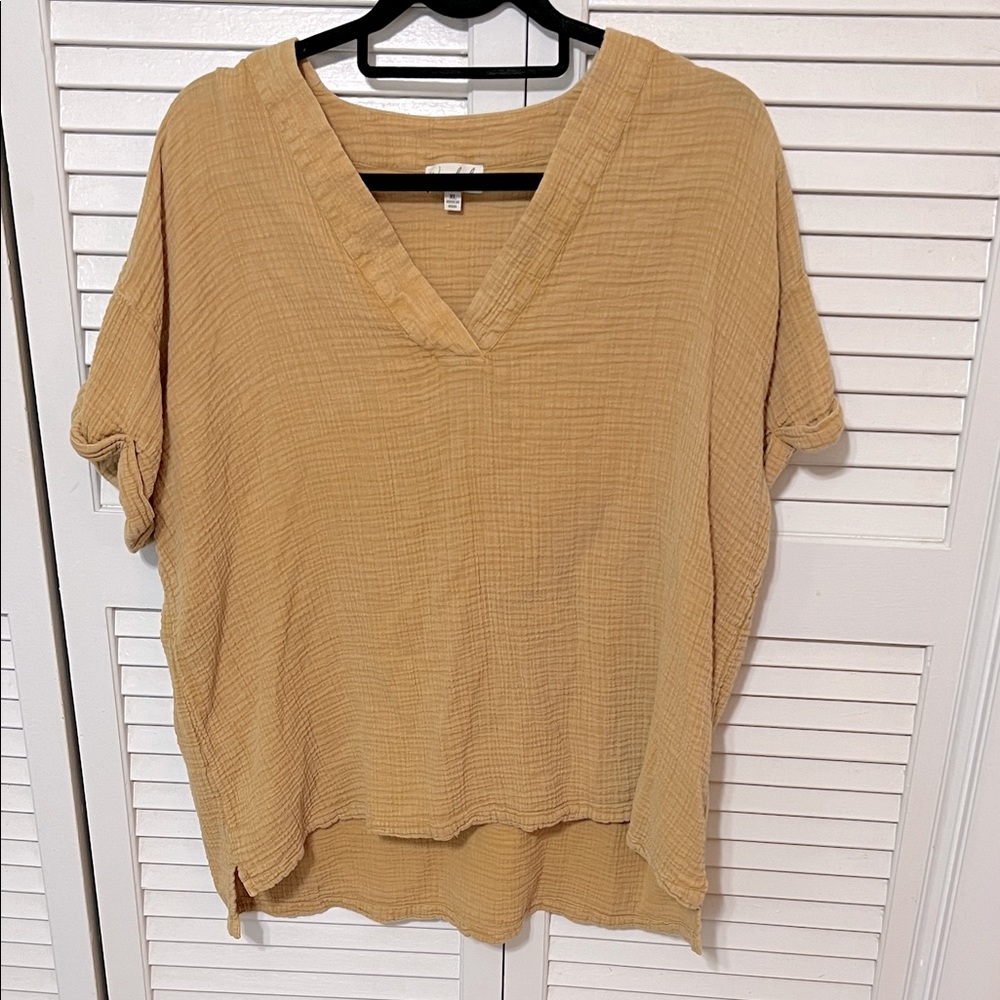 Wonderly Women's Mustard V-Neck Blouse